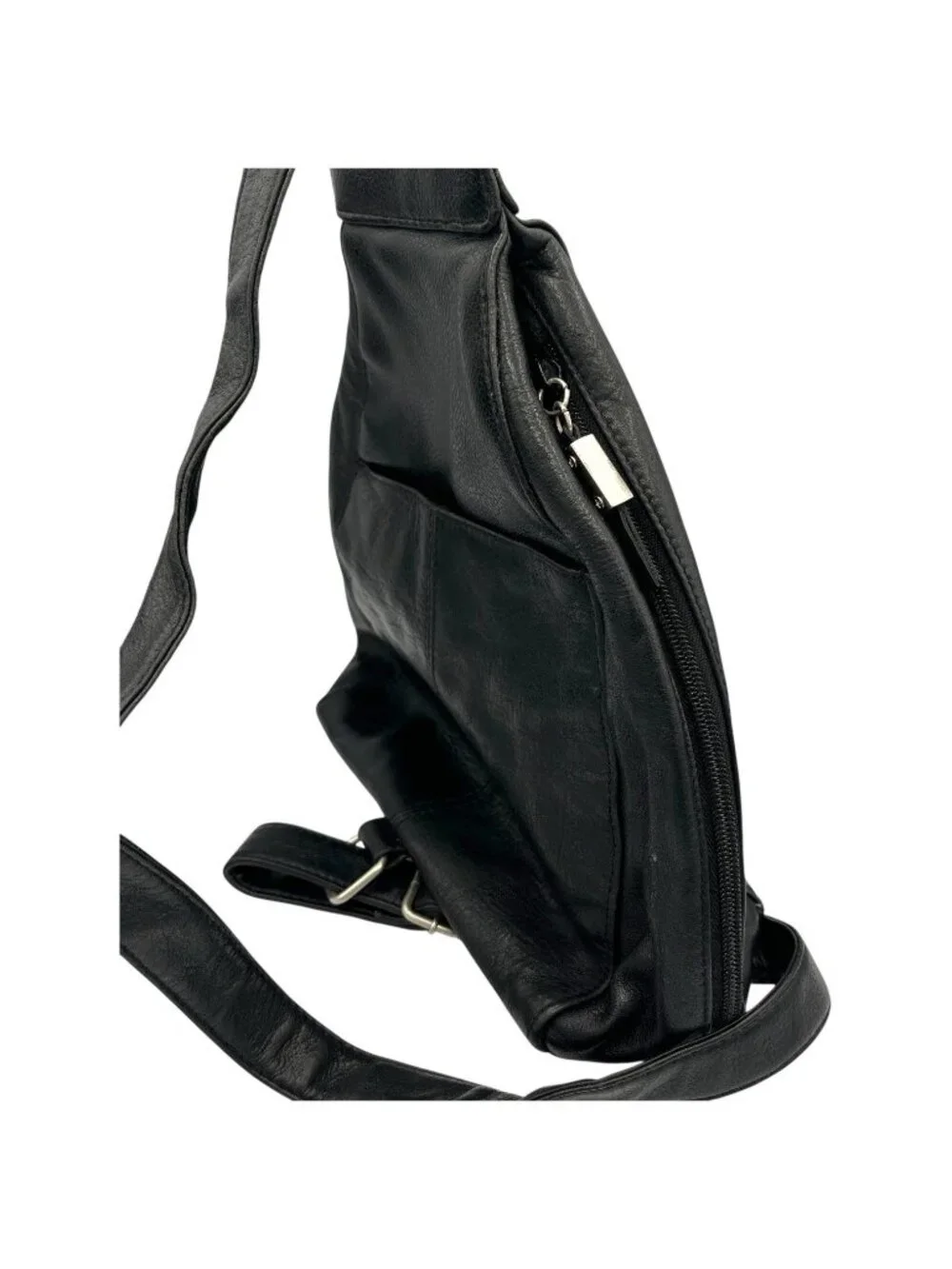 Vintage Hillard & Hanson Black Leather Sling Bag 12